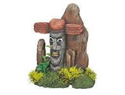 28477 NOBBY Aqua Ornaments "Wooden fence INDIAN" w.plants L15,0 x W9,5 x H18,0 cm -  - PetsOffice