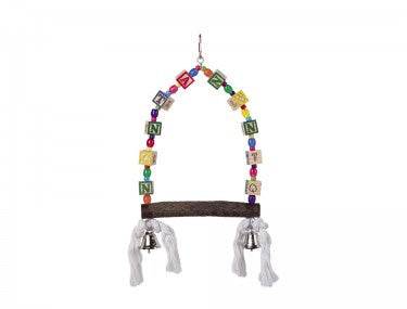 31682 NOBBY Cage Toy, Swing with colored dices 35 x 18 cm - PetsOffice