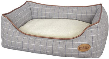 60113 NOBBY Comfort bed square "REMO" grey checker l x w x h: 75 x 60 x 23 cm - - PetsOffice