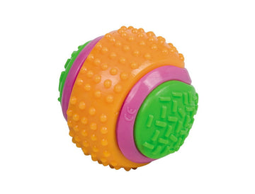 60325 NOBBY TPR Baseball with bell multi colour 8 cm - - PetsOffice
