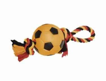 60380 NOBBY TPR Soccer ball with handle 12,5 cm - - PetsOffice