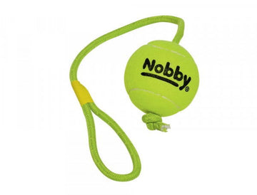 60490 NOBBY Tennisball with throw rope - - PetsOffice
