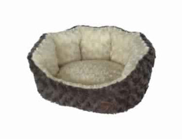 60593 NOBBY Comfort bed oval "OBRA" brown /beige l x w x h: 86 x 70 x 24 cm - - PetsOffice