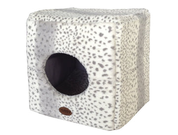 60655 NOBBY Cave cube "ALANIS" leopard grey 45 x 45 x 45 cm - - PetsOffice