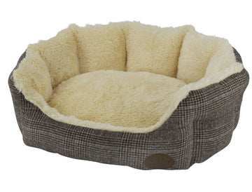 60778 NOBBY Comfort bed oval "OTI" brown l x w x h: 55 x 50 x 21 cm - - PetsOffice