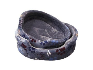 61315-75 NOBBY Plush bed oval Classic "LISSI" dark grey 75 cm - - PetsOffice