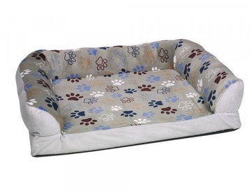 61661-80 NOBBY Plush sofa square Classic "LISSI" light grey 80cm