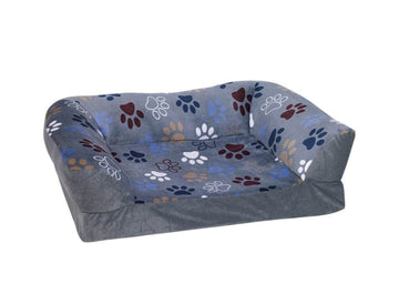 61662-80 NOBBY Plush sofa square Classic "LISSI" dark grey 80cm
