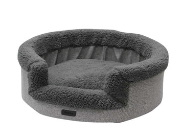 61862 NOBBY Comfort bed oval "JASIN" grey l x w x h: 85 x 75 x 19 cm