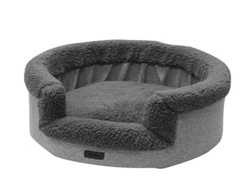 61862 NOBBY Comfort bed oval "JASIN" grey l x w x h: 85 x 75 x 19 cm