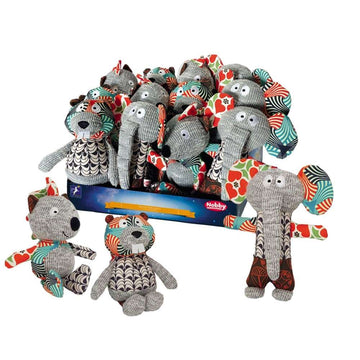 62420 NOBBY Plush animals "Patchwork" assorted 23-25cm