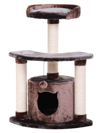 63218-94 NOBBY Cat-scratcher ""TESSY"" brown anthracite 50 x 50 x 90 cm - - PetsOffice