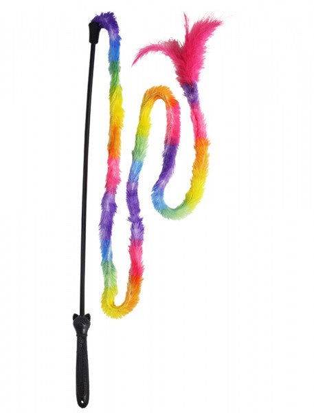 63966 NOBBY Cat frond with plush and feather -  - PetsOffice