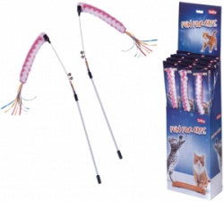 66957 Rod with plush toy pole 25 cm, wire with toy 57 cm - - PetsOffice