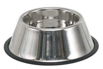 72821 NOBBY Stainless steel long ear bowl, antislip 24,5 cm 0,85 ltr - - PetsOffice