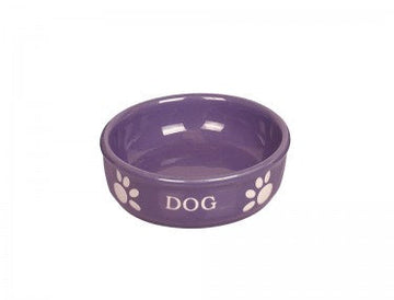 73416 NOBBY Dog ceramic bowl "DOG" purple Ø15,5 X 6,5 cm - - PetsOffice