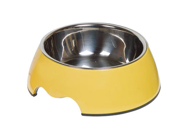 73482-24 NOBBY Dog Melamine bowl "NOBLY" yellow M: 17,5 x 6,5 cm, 350 ml - - PetsOffice