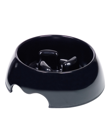 73486-06 NOBBY Anti-gulping bowl Black 17,5 x 6,5 cm, 400 ml - - PetsOffice