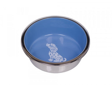 73811 NOBBY Stainless steel bowl "WISE", anti slip light blue 16cm 0,90 ltr
