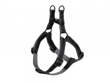 74796-42 NOBBY Harness "Classic Reflect SOFT" grey/black chest: 60-86 cm; w: 25/30 mm - - PetsOffice