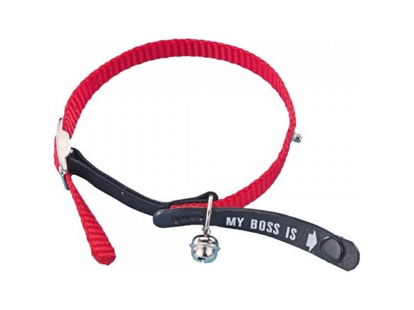 78038-01 NOBBY Address Cat collar "My Boss is" red