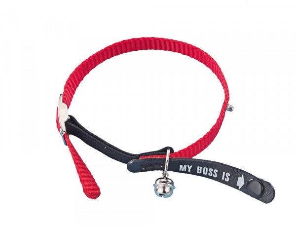 78038-01 NOBBY Address Cat collar "My Boss is" red -  - PetsOffice