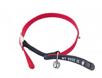 78038-01 NOBBY Address Cat collar "My Boss is" red - - PetsOffice