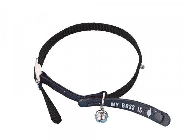 78038-05 NOBBY  Address Cat collar "My Boss is" black -  - PetsOffice