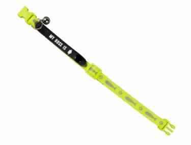 78070-03 NOBBY Address Cat collar "My Boss is" neon yellow -  - PetsOffice