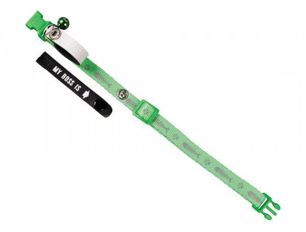 78070-35 NOBBY Address Cat collar "My Boss is" light green -  - PetsOffice