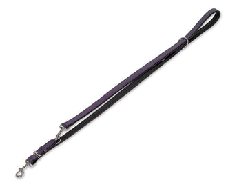 78422-38 NOBBY Leather training leash "CUSTAILO" purple/black L: 200 cm; W: 22 mm - - PetsOffice