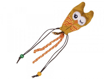 80279 NOBBY Plush owl with wooden ball orange 25cm