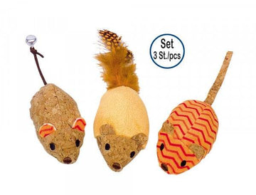 80281 NOBBY Plush mice with catnip orange 12cm, set 3 pcs.