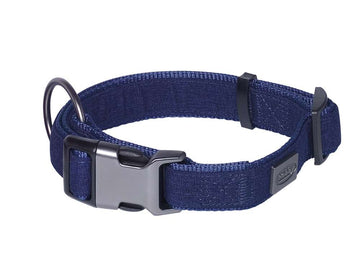 88741-06 NOBBY Collar "Linen Deluxe" blue l: 28-40 cm, w: 20 mm