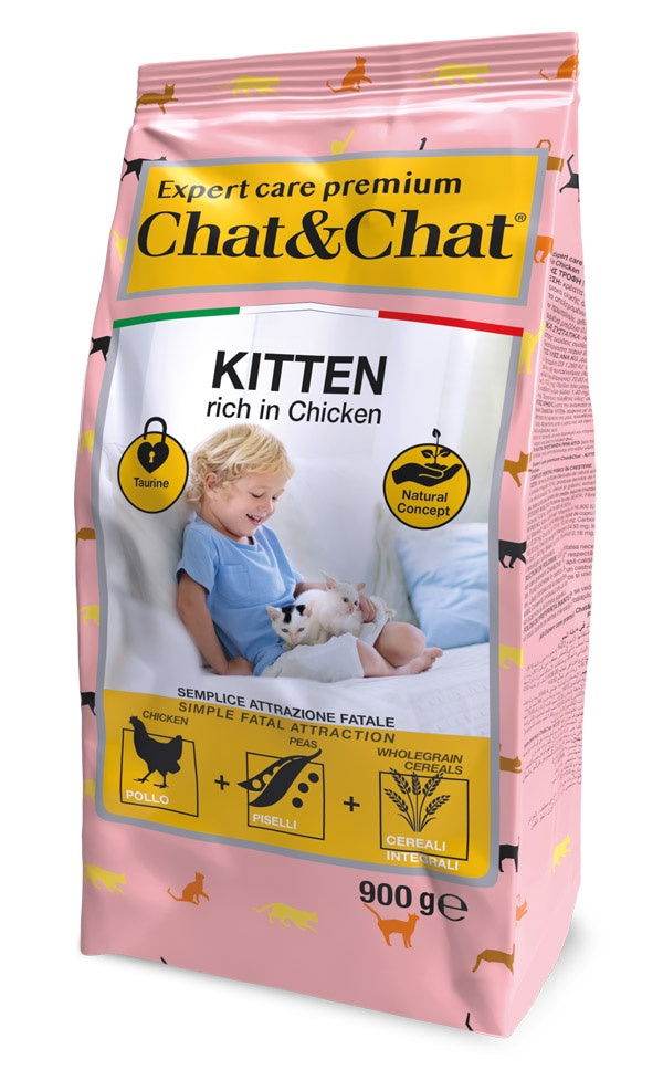 Chat&Chat Care Kitten Chicken&Peas Cat Dry Food 900g -  - PetsOffice