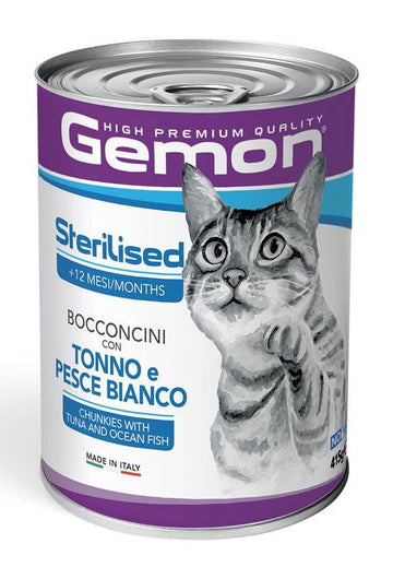 Gemon Sterilised Tuna&Ocean Fish Bites Cat Wet Food 415g - - PetsOffice