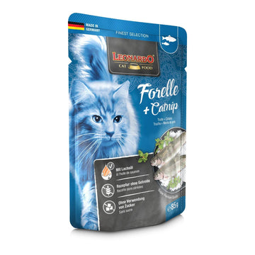 Leonardo Trout&Catnip Cat Wet Food Pouch 85g
