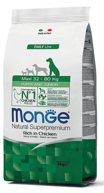 Monge Super Premium Puppy&Junior Dog Dry Food 3kg - - PetsOffice