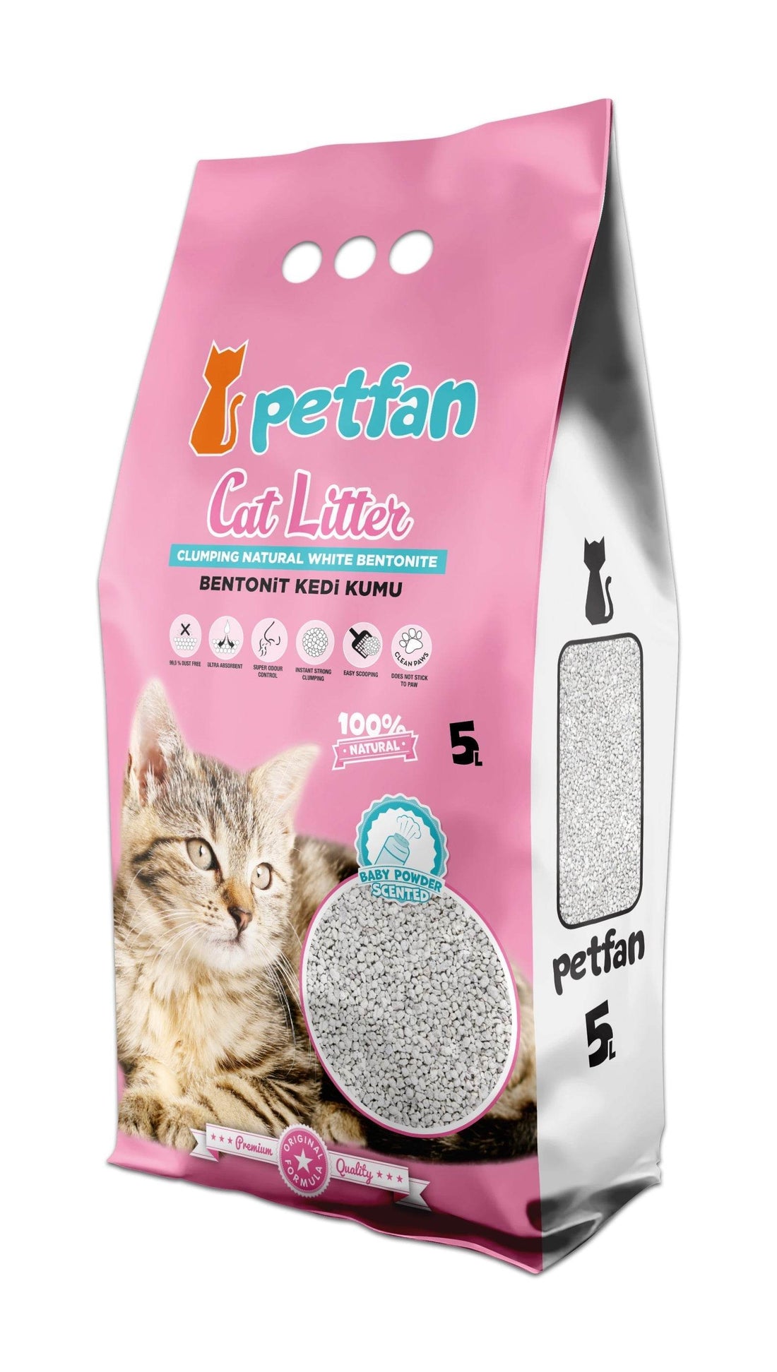 PETFAN Clumping Cat Litter Baby Powder 5L -  - PetsOffice