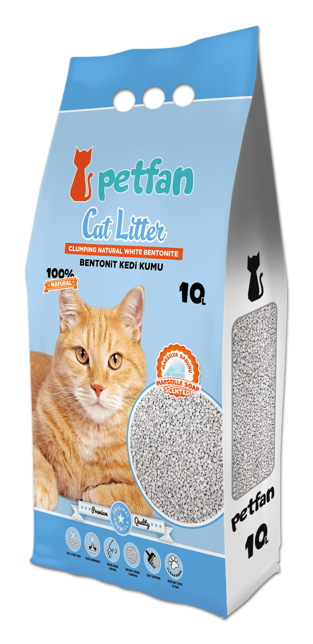PETFAN Clumping Cat Litter Marseille Soap 10L -  - PetsOffice