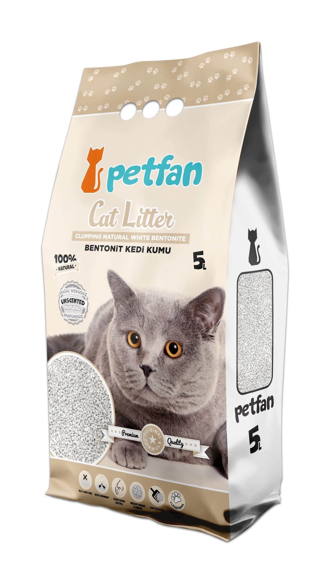PETFAN Clumping Cat Litter Natural 5L -  - PetsOffice