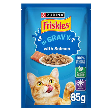 Purina Friskies Salmon Chunks Gravy Cat Wet Food Pouch 85g