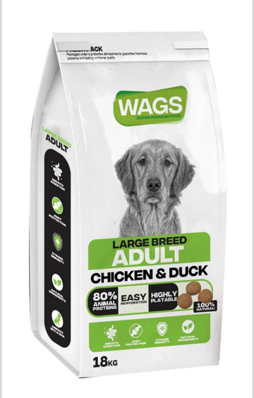 Wags Large Adult Dog Dry Food 4kg - - PetsOffice