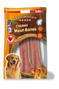 70082 NOBBY CHICKEN MEAT BONES pressed bone large 2 pcs, approx. 16 cm, approx. 145 g