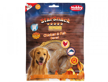 50749 NOBBY StarSnack Barbecue Chicken & Fish Donut 110 g, 6 cm, 4 Pcs