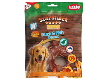 50750 NOBBY StarSnack Barbecue Duck & Fish Donut  app. 240 g, Ø 10-11 cm, 2 pcs - PetsOffice