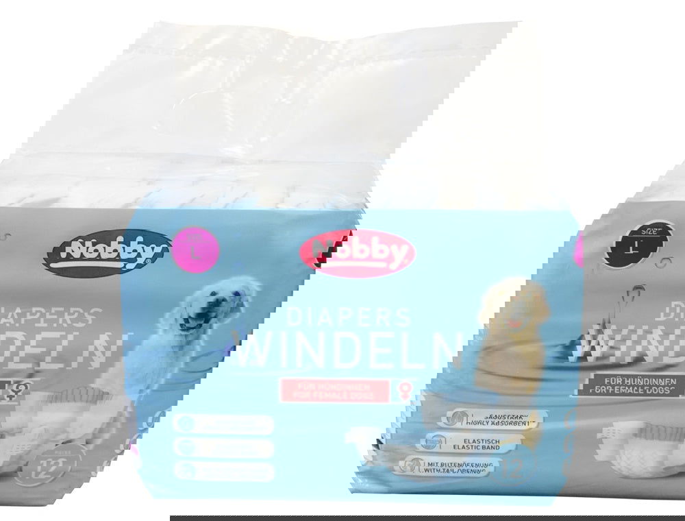 57174 NOBBY Diapers f. female dogs 12 pcs.; L ; 38 - 56 cm -  - PetsOffice
