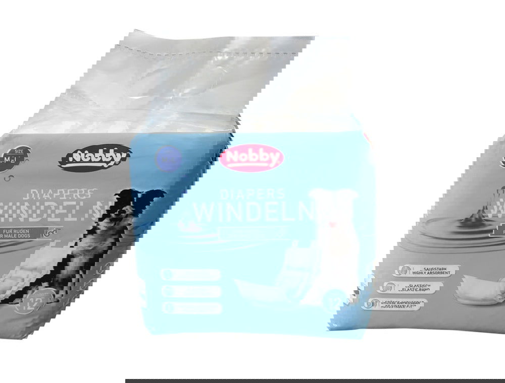 57178 NOBBY Diapers f. male dogs 12 pcs.; L-XL ; 60 - 80 cm -  - PetsOffice