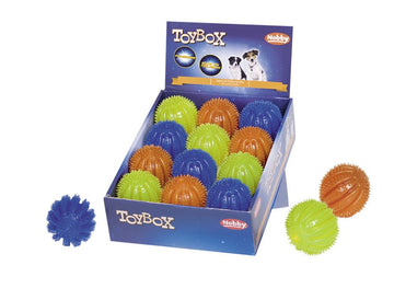60009 NOBBY TPR  spiky ball "Flash & Glow" assorted coloures 6,5 cm -  - PetsOffice