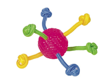 60031 NOBBY TPR ball with rope toy Ø 8 cm -  - PetsOffice